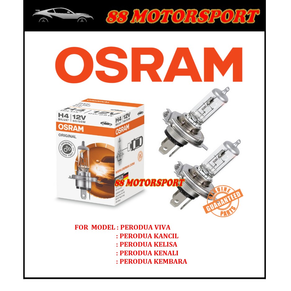 Original Osram Headlamp HeadLight Light halogen Bulb for Perodua Viva