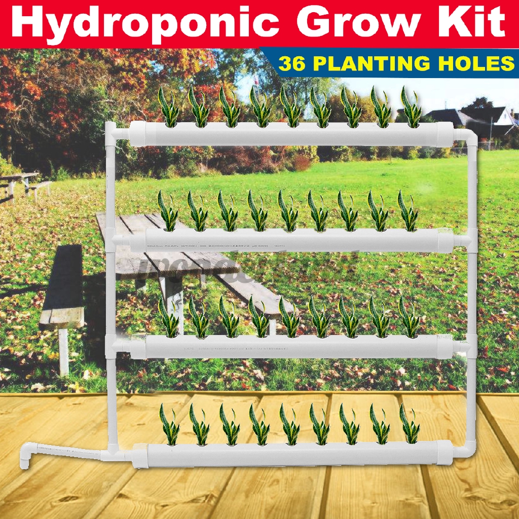 63mm Wall Mounted 4 Pipes Hydroponic 36 Plant Site Growing Kit Set Garden Pvc Tool For Garden Balcony Shopee Philippines