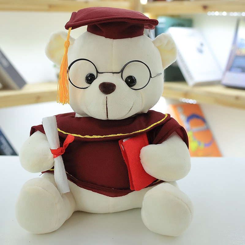 glass graduation teddy bear