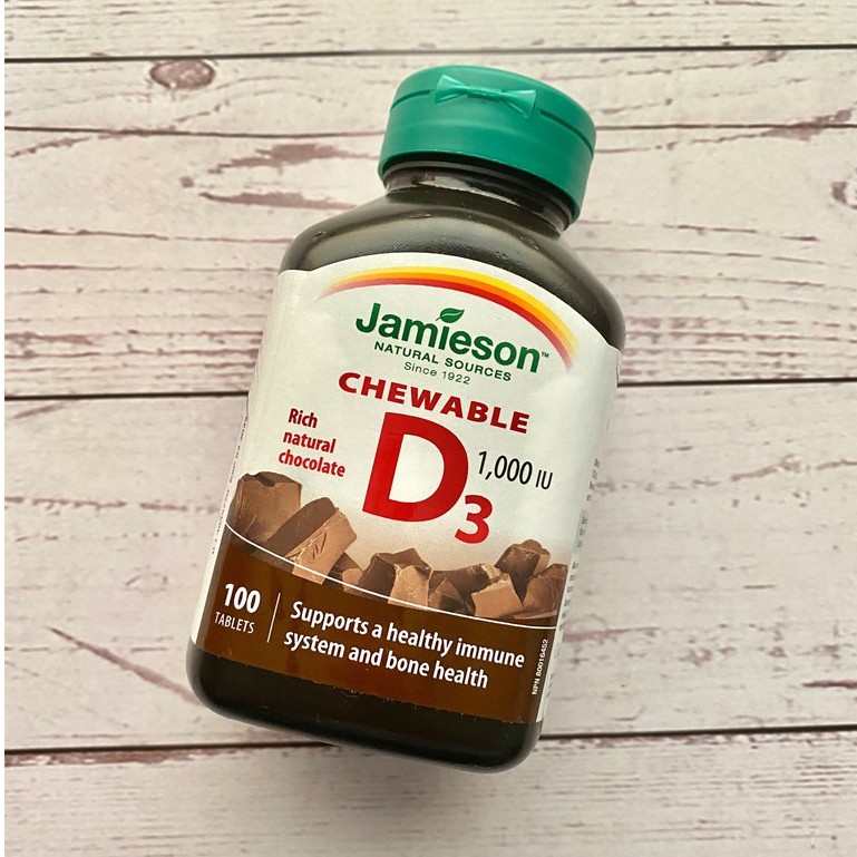 Jamieson Chewable Vitamin D3 1,000 IU, 100 Tablets Shopee Philippines
