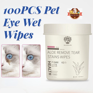 100PCS Pet Eye Wet Wipes Cat Dog Tear Stain Remover Pet Cleaning Paper Tissue Aloe Wipes