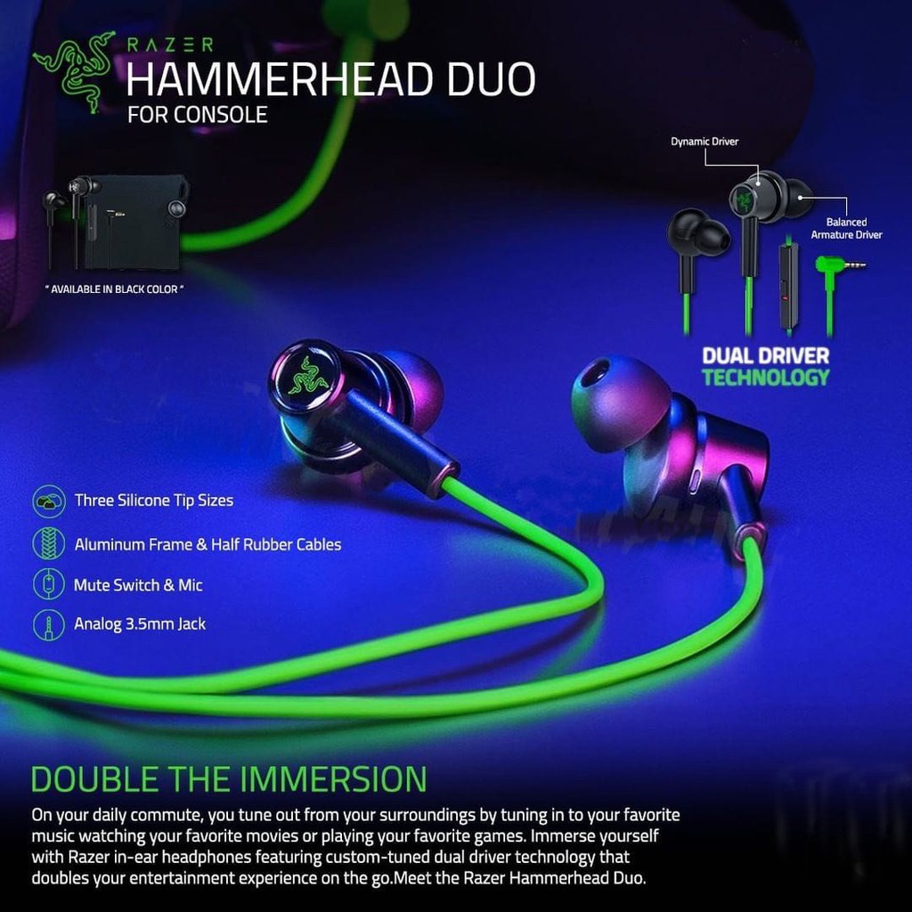 razer hammerhead duo in ear headset