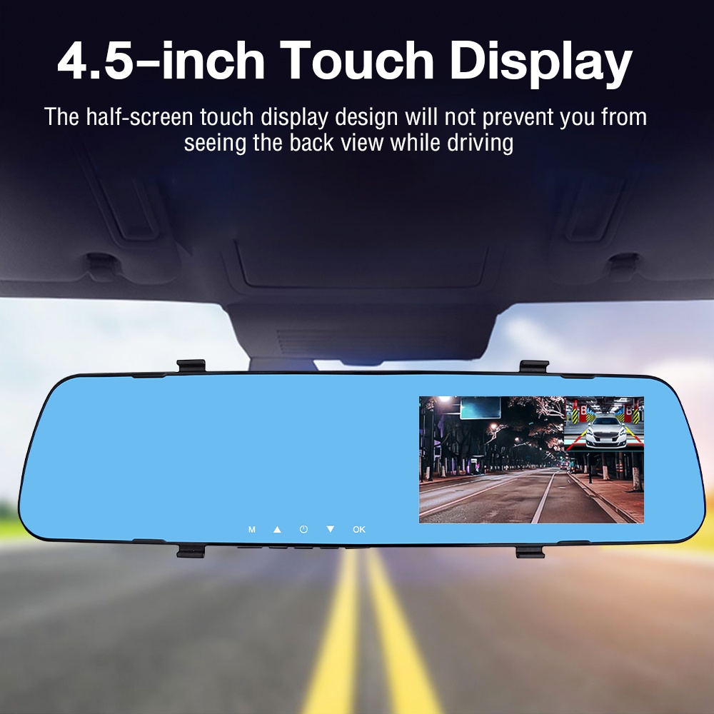 HD 1080P Dash Cam New Car Video Camera with Dual Lens for Vehicles Front & Rearview Mirror
