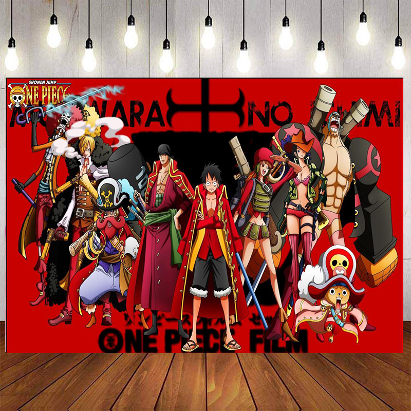 One Piece Crew Birthday Backdrop Blood Anime Cartoon Photography Background For Party Decoration Backdrop Supplie Custom Name Photo Shopee Philippines