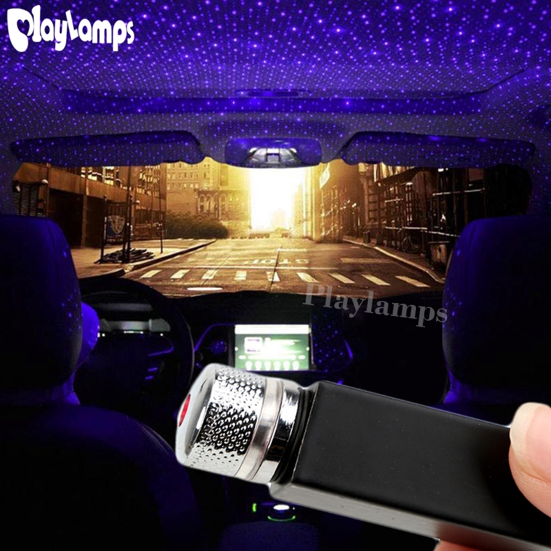 LED Car Roof Star Night Light Projector Atmosphere Galaxy Lamp USB