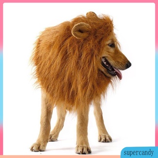Lion Mane Wig with Ears for Large Dog Halloween Clothes Fancy Dress Up Pet Costume Supplies With E #2