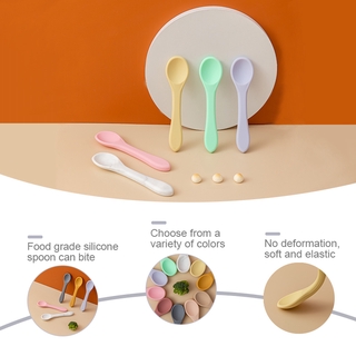 1 Pc Baby Silicone Spoon 100% Food Grade Material Baby Feeding Equipment Learning #8