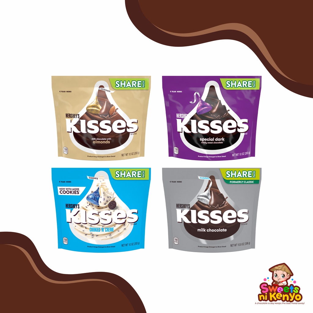 Hershey's Kisses Milk Chocolate / With Almonds / Hugs Share Pack 280g ...