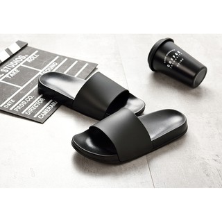 JEIKY Couple's 1pc Classic Rubber Plain Black Sandals Comfort Slippers #SM198 (ADD ONE SIZE) #6