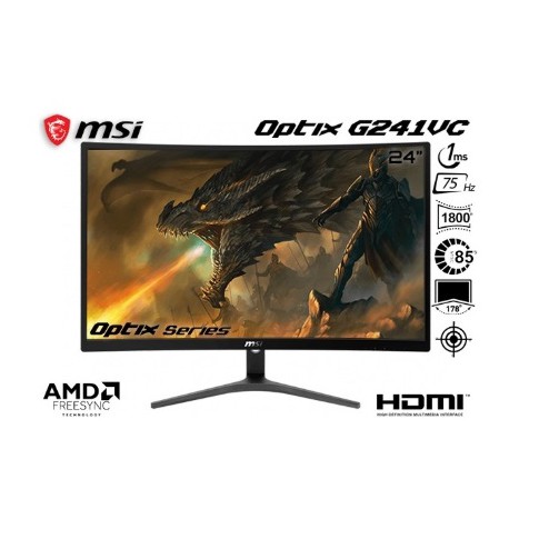 Msi Optix G241vc 1 Ms Full Hd Freesync Gaming Monitor 24 Curved Non Glare Led Wide Screen 19 X 10 Shopee Philippines