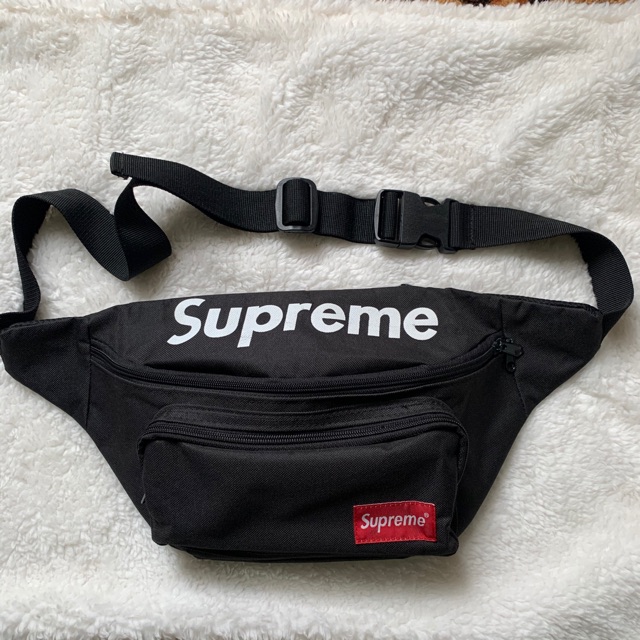 supreme black fanny pack