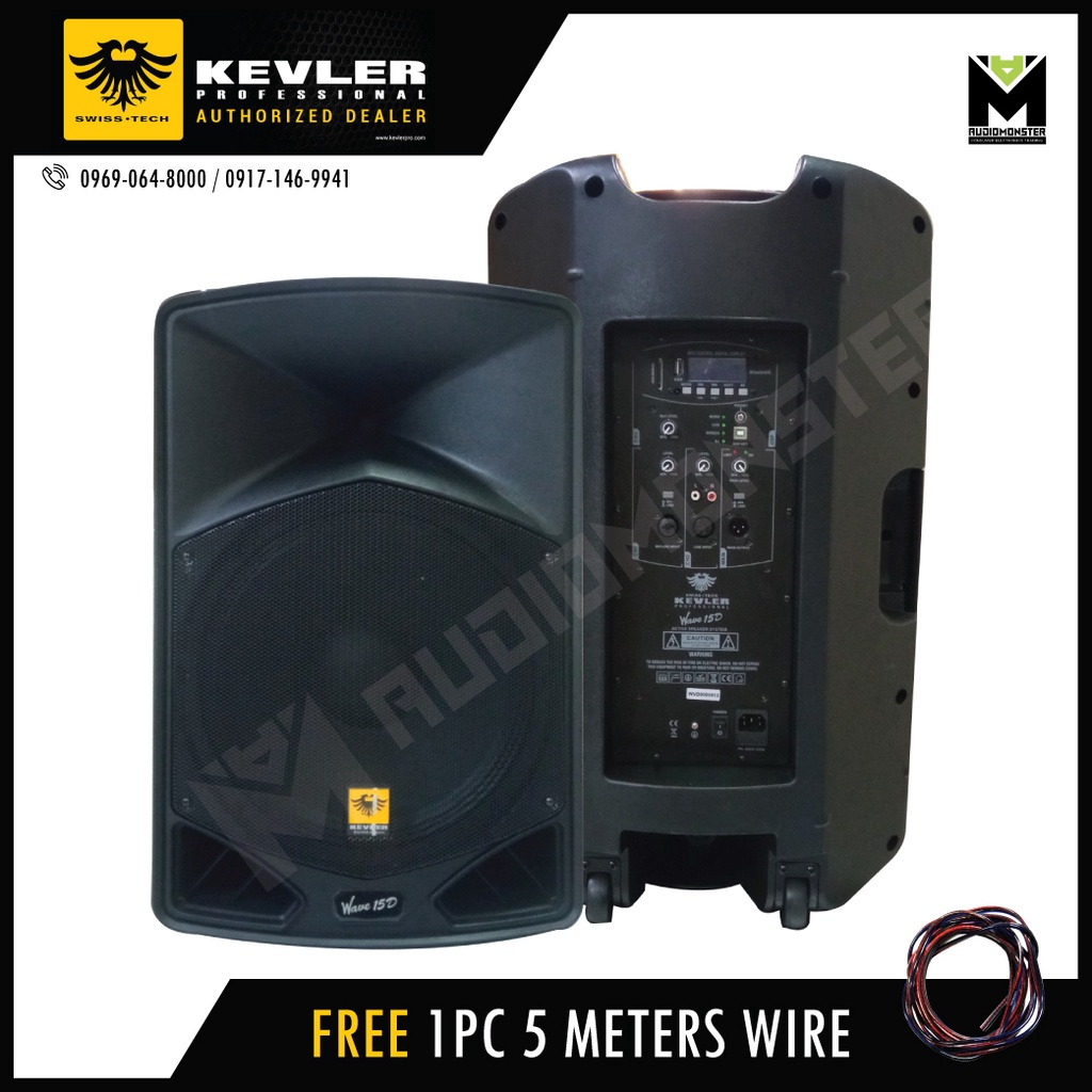 Kevler Wave 15D Active 15 inch 500W Speaker with USB & Bluetooth & 4 ...