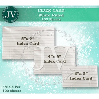 Index Cards White Ruled  (3x5, 4x6 & 5x8) 100sheets #6