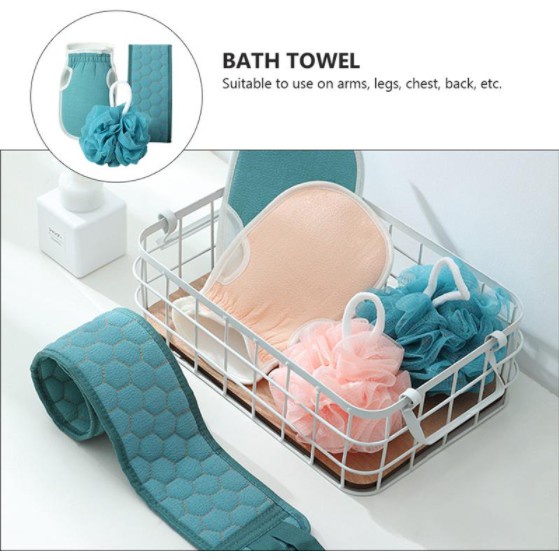 3pcs/Set Exfoliating Loofa Back Strap Scrubber Shower Body Sponge Bath Brush