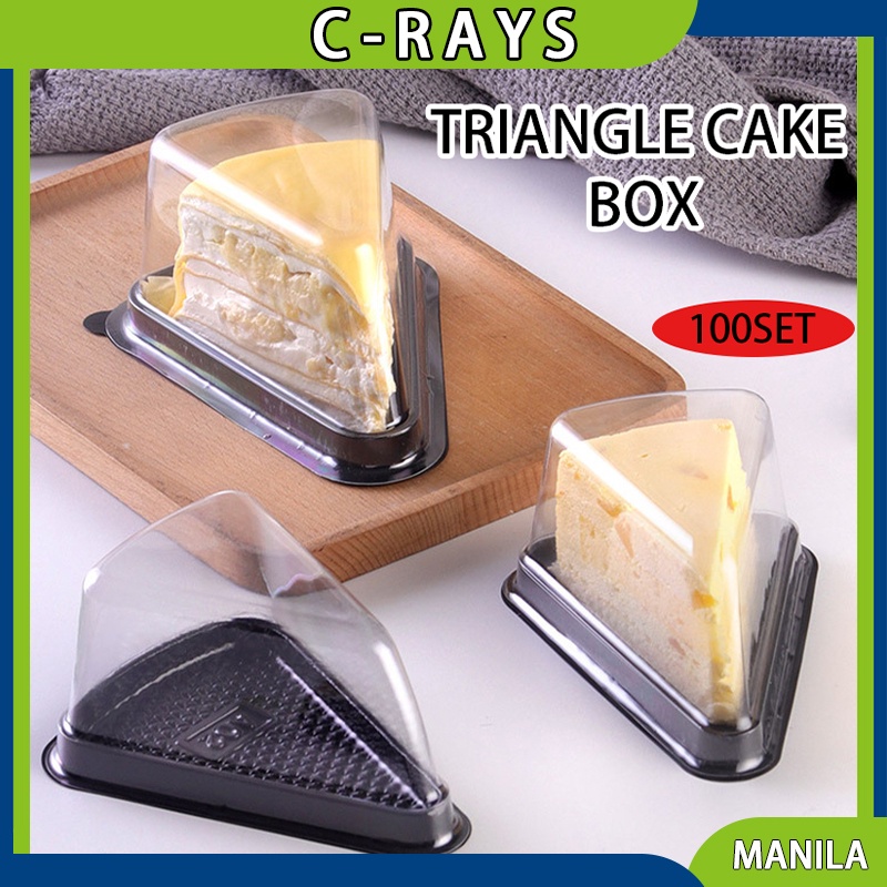 100pcs Single Slice Cake Box Triangle Cake Box Transparent Box