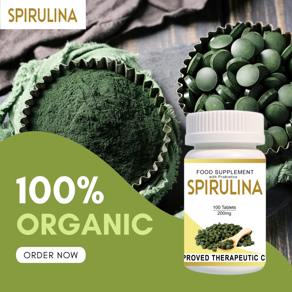 Spirulina Probiotics / 100 Tablets / Immune Booster / High Blood