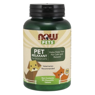 NOW Pet Health, Pet Relaxant Supplement, Formulated for Cats & Dogs, 90 Chewable Tablets