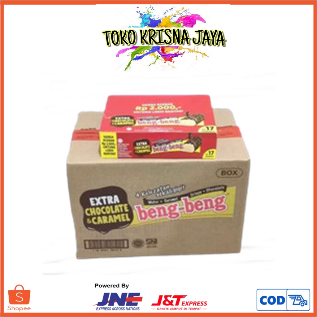 1 Box Beng Beng Regular Wafer Caramel Crispy Chocolate Netto 8 Box 17