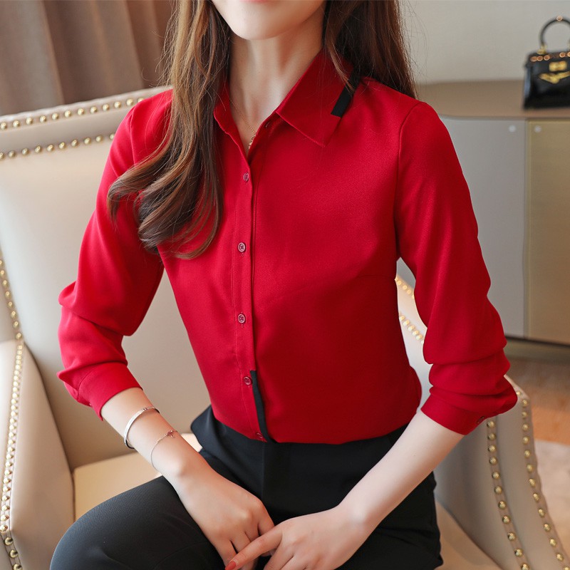 red corporate attire