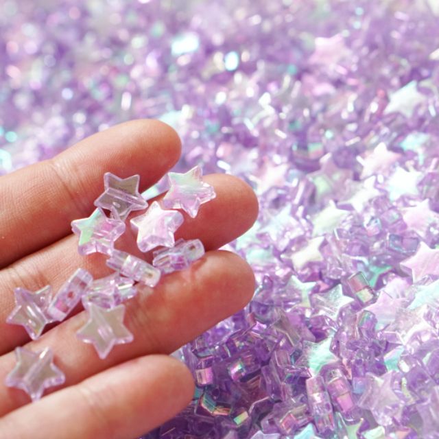 Bingsu Beads Beaded Rainbow Unicorn Glitter Slimetopping Slime