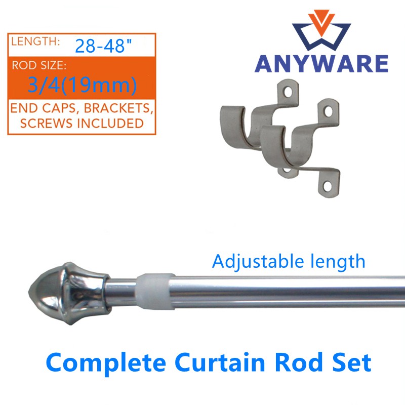 Curtain Rod Gold Silver 3 4x48, How To Adjust Curtain Rod