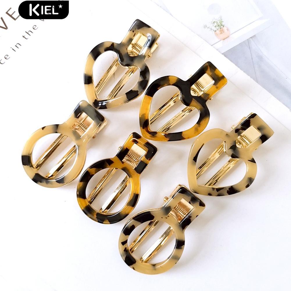 Kiel Leopard Print Heart Circle Hair Clip Hairpin Women S