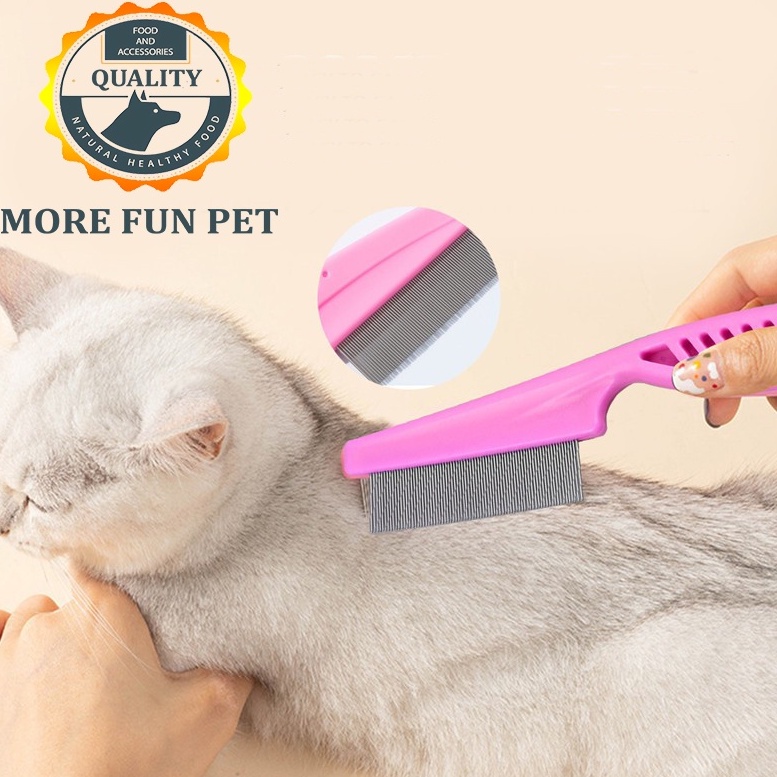 Pet Hair Comb Dog Cat Flea Comb Stainless Steel Needle Comb Cleaning
