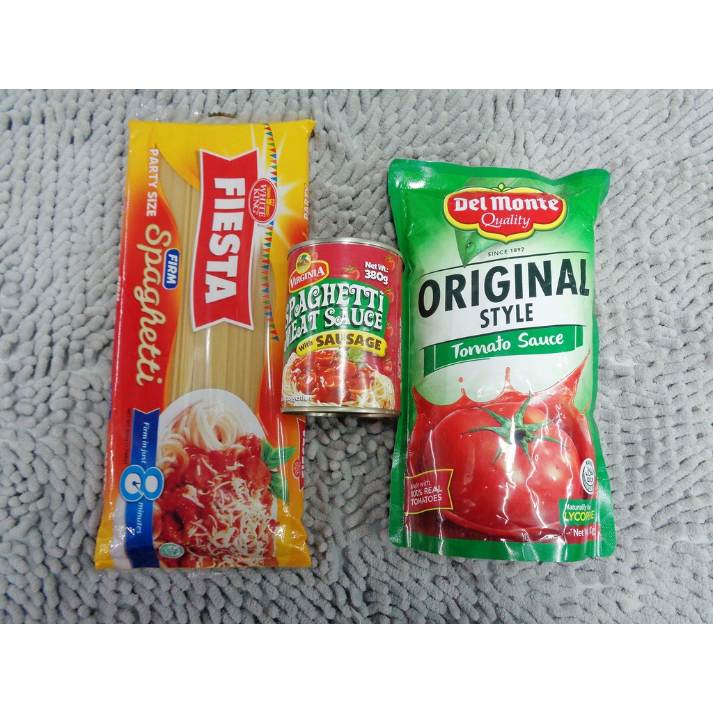 Spaghetti Bundle Fiesta Pasta, Del Monte Original, Virginia Meat Sauce w/Sausage 033402 Shopee