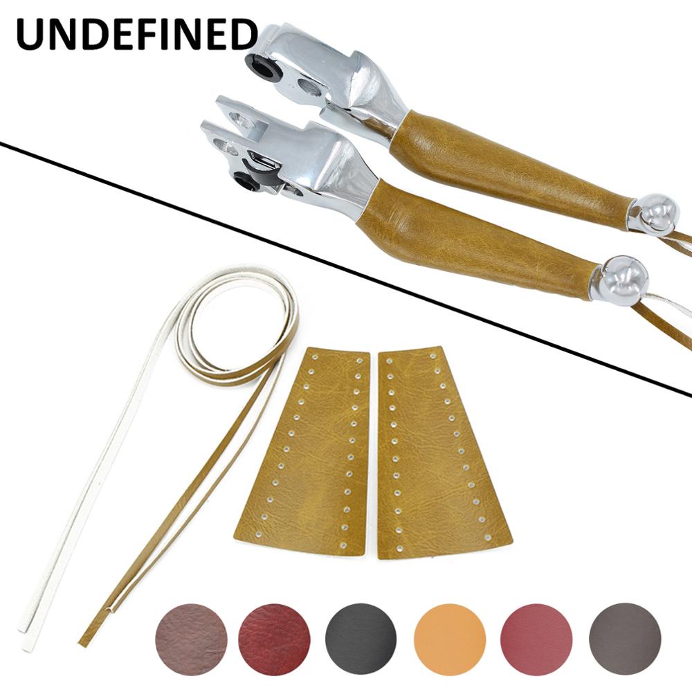 TZ Heavy Duty Leather Motorcycle Levers Cover Vintage Brake Clutch Lever Covers For Indian Chief