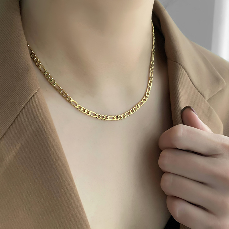 Short Necklace Hollow Chain Simple Design Light Chain Neck Chain Titanium Steel Rose Gold Plated Shopee Philippines