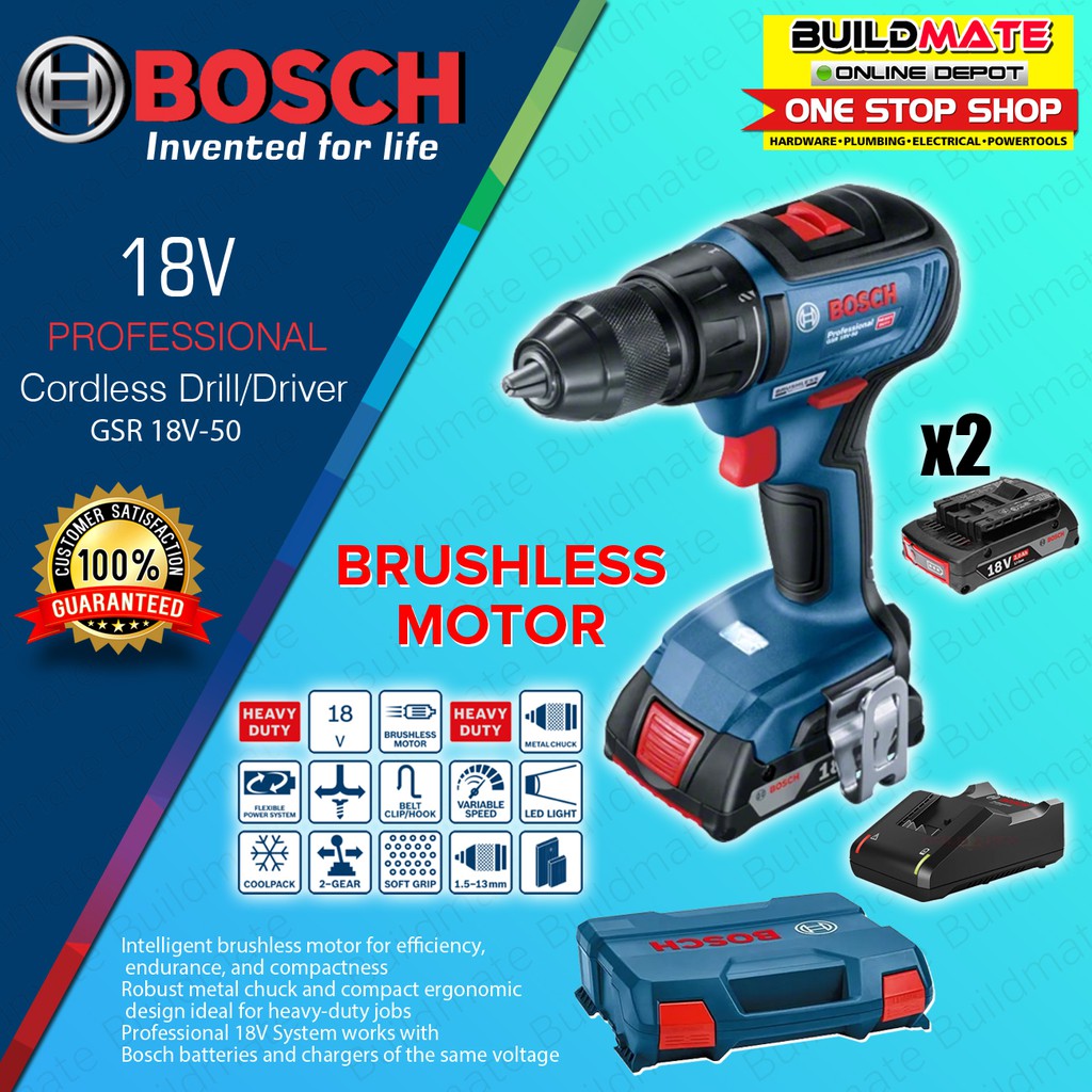 BOSCH Professional Cordless Drill / Driver 18V Lithium Ion Battery GSR