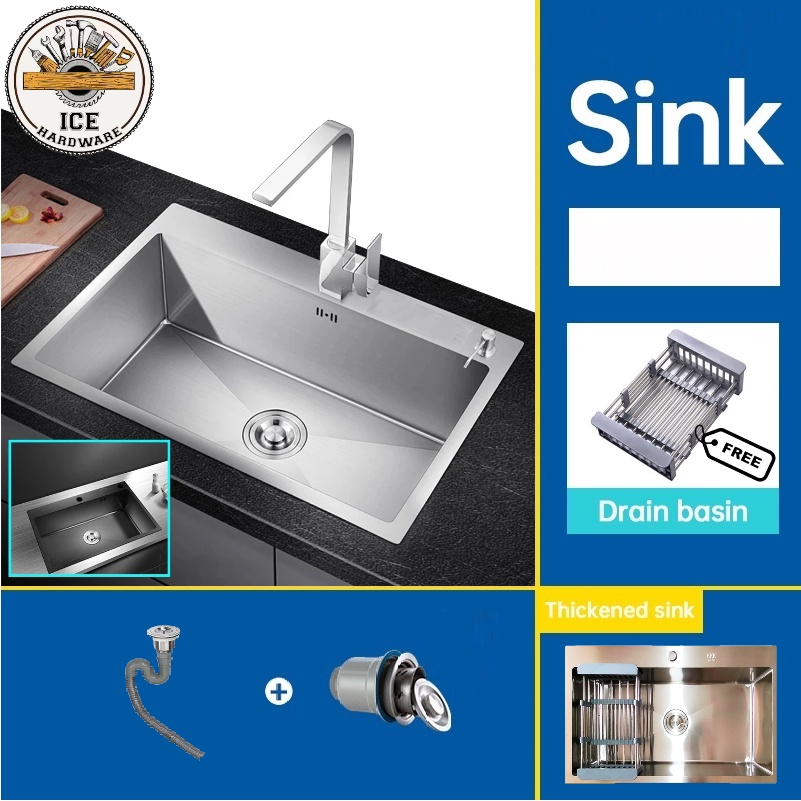 Handmade sink SUS304 78x48 high quality stainless steel kitchen sink