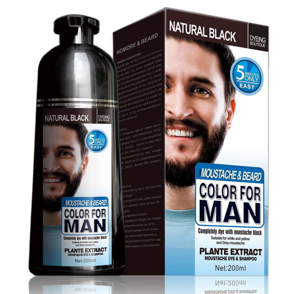 100% Natural Beard Dye Cream Men Mustache Beard Cream Natural Black Dye Wax  Fast Color Long Lasting | Shopee Philippines