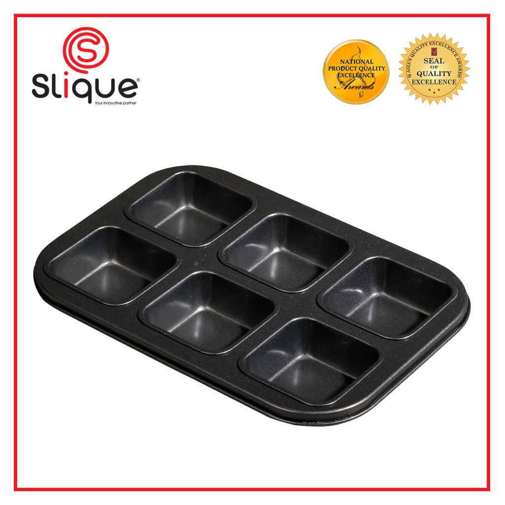 Slique Square Muffin Pan Nonstick 6 Cups Shopee Philippines