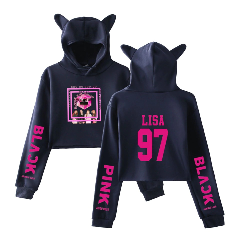 black and pink hoodie