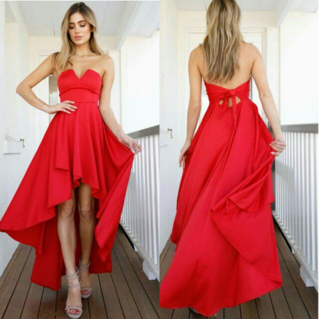 red elegant long dress