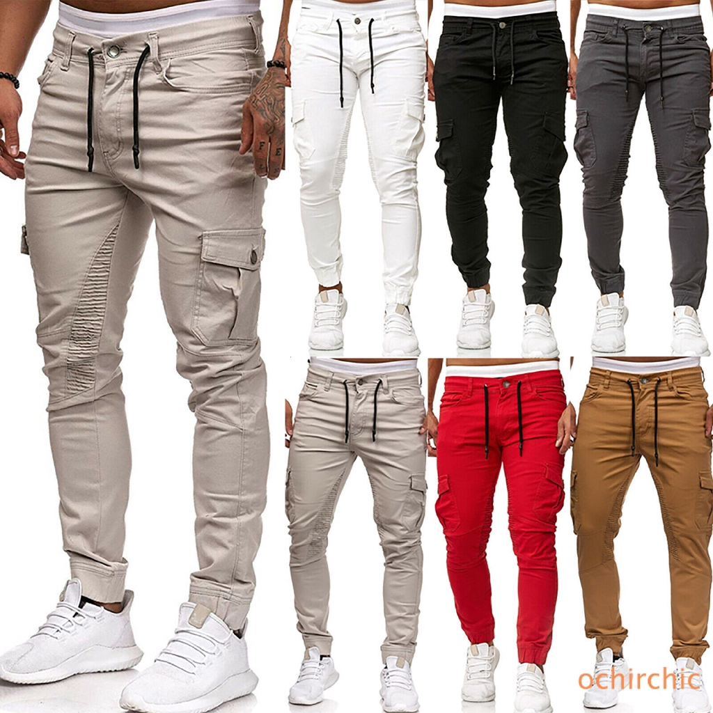 mens skinny combat trousers