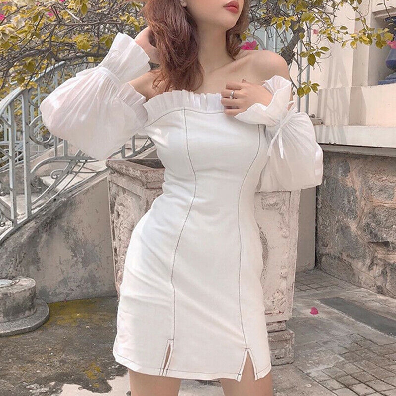 long balloon sleeve dress