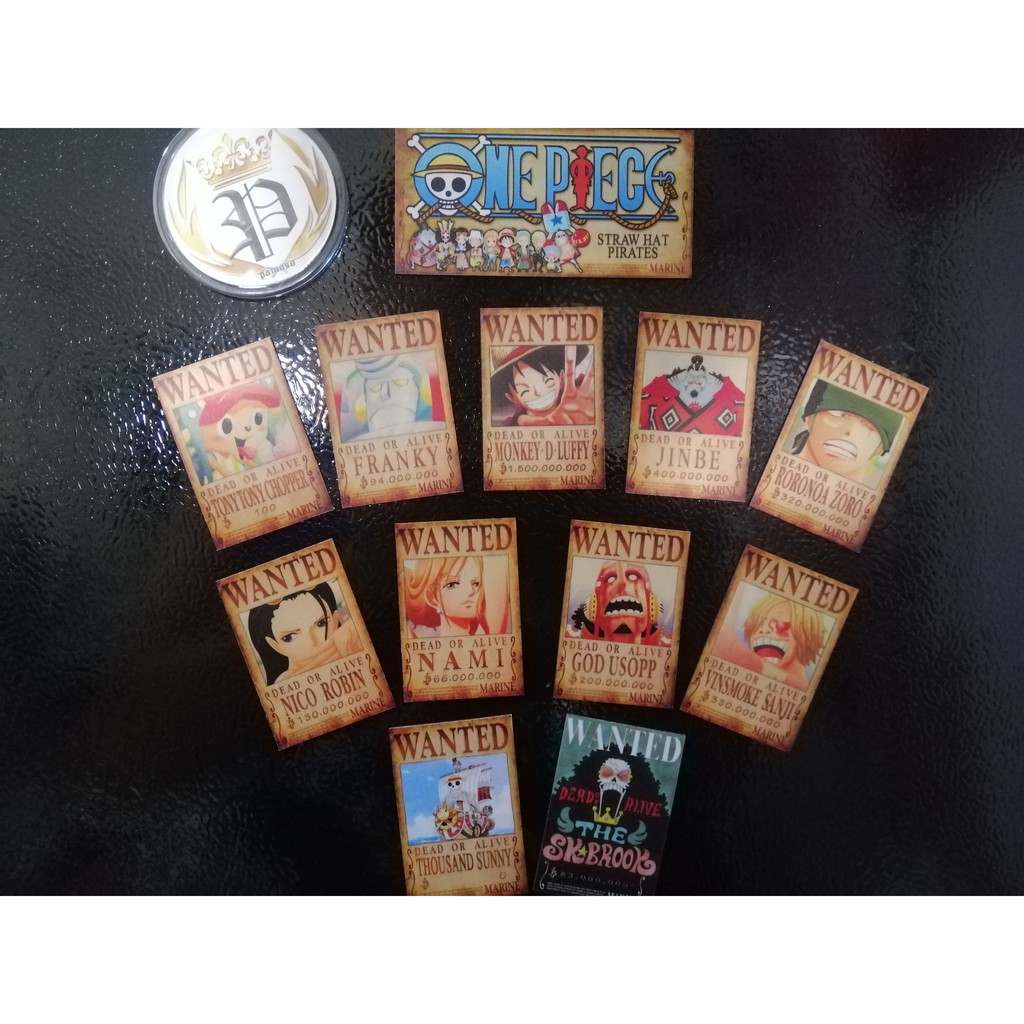 Updated Wanted Poster Ref Magnet Set One Piece Straw Hat Crew Shopee Philippines