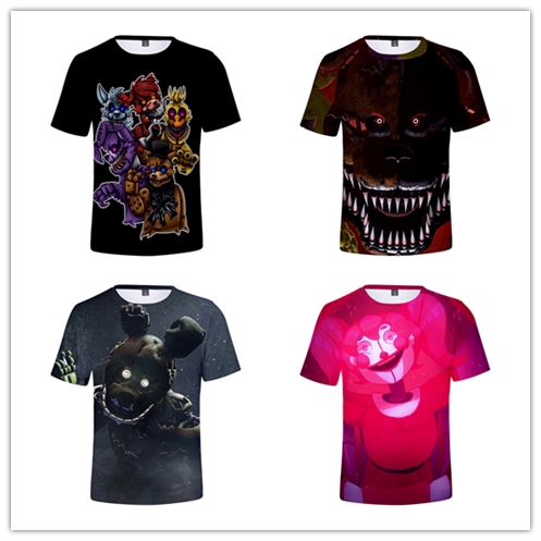 3d printed boy and girl fnaf tshirt anime top children's clothing