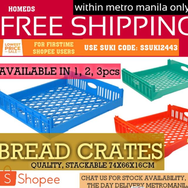 Bread crates free delivery metromanila only Shopee Philippines