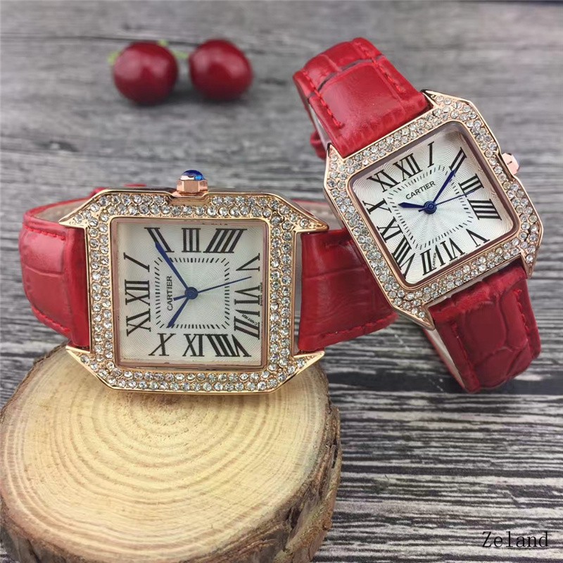 cartier square diamond watch