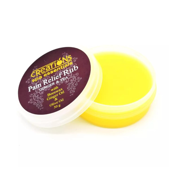 1 PC Creations Spa Essentials Pain Relief Rub 50gGinger & Tea(Yellow