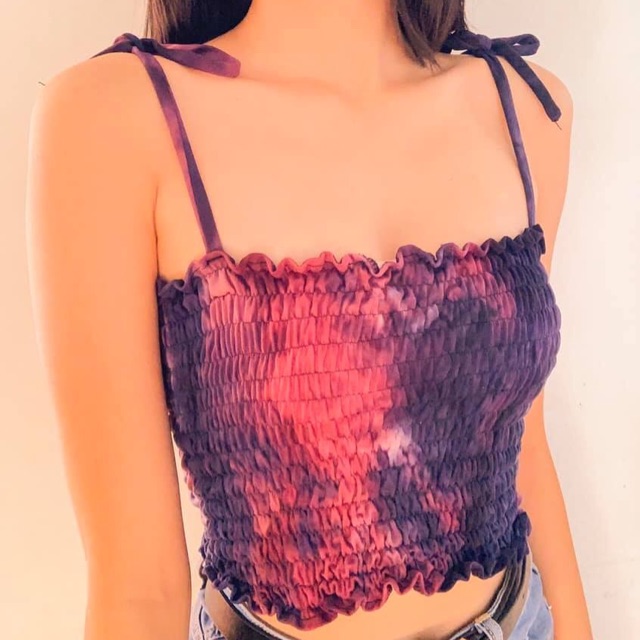 smocked tie top
