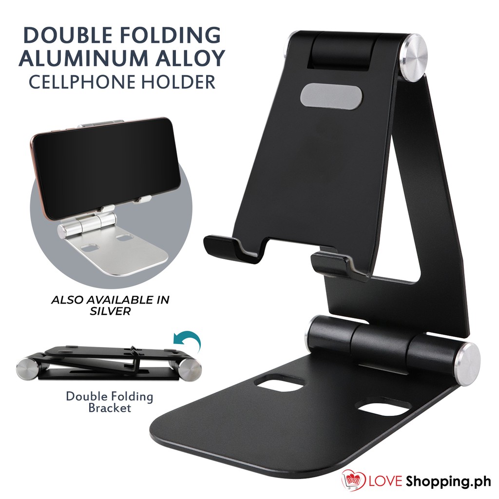 Double Folding Universal Aluminum Cellphone Stand & Cellphone Holder