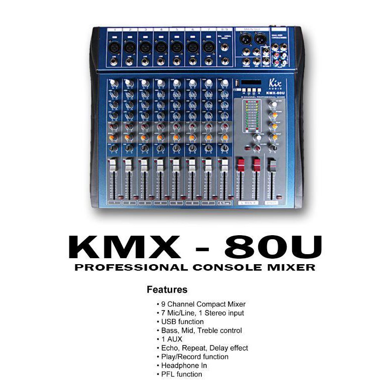 Kix Audio by Kevler KMX80U 9 Channel 9CH Compact Mixer Shopee