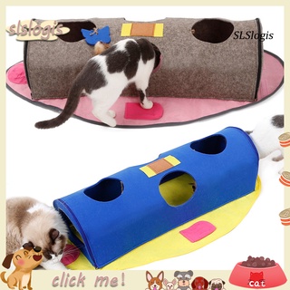 SLSlogis Cats Kitten Foldable Hole Blanket Mat Teaser Funny Tunnel Play Toy Pet Supplies