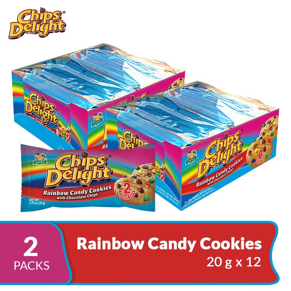 Chips Delight Rainbow Candy Cookies 20g x12 (2 Packs) | Shopee Philippines