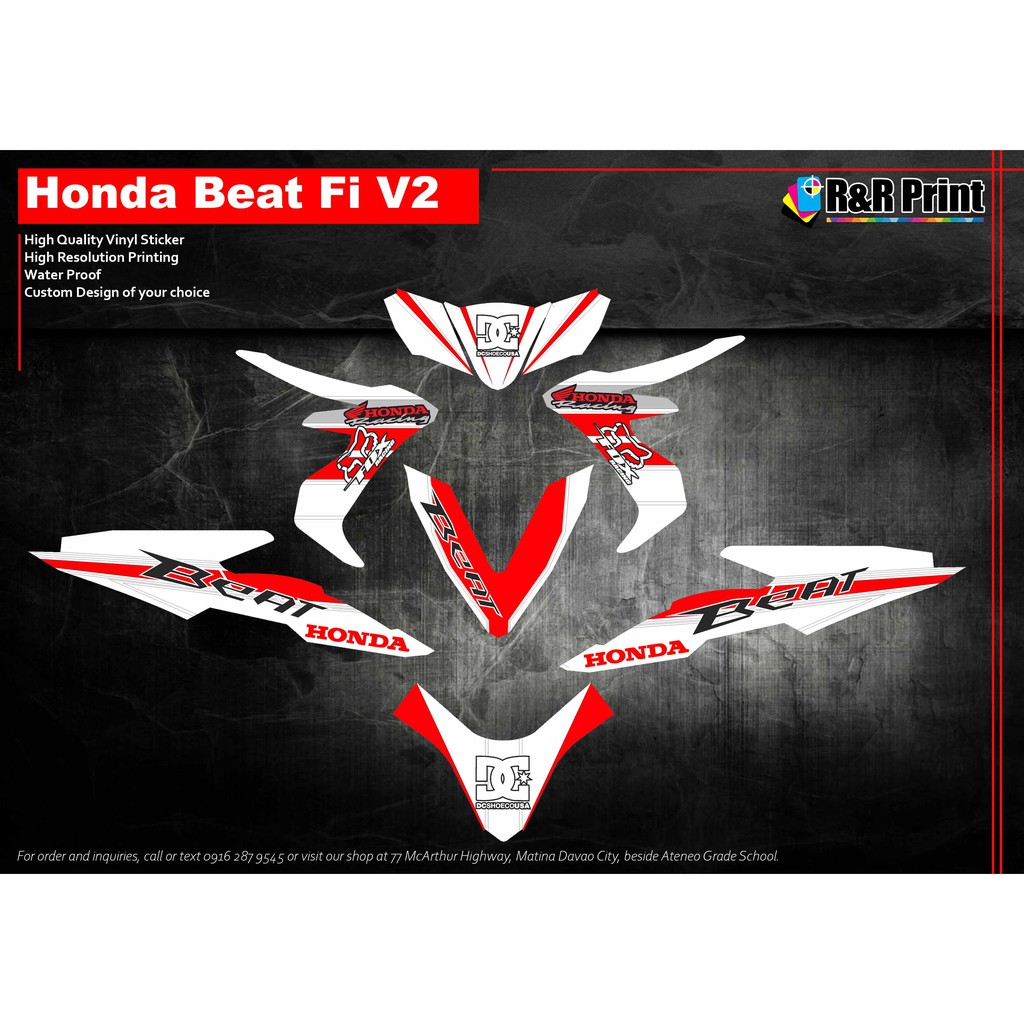 Honda Beat Fi V2 Decals Sticker Shopee Philippines