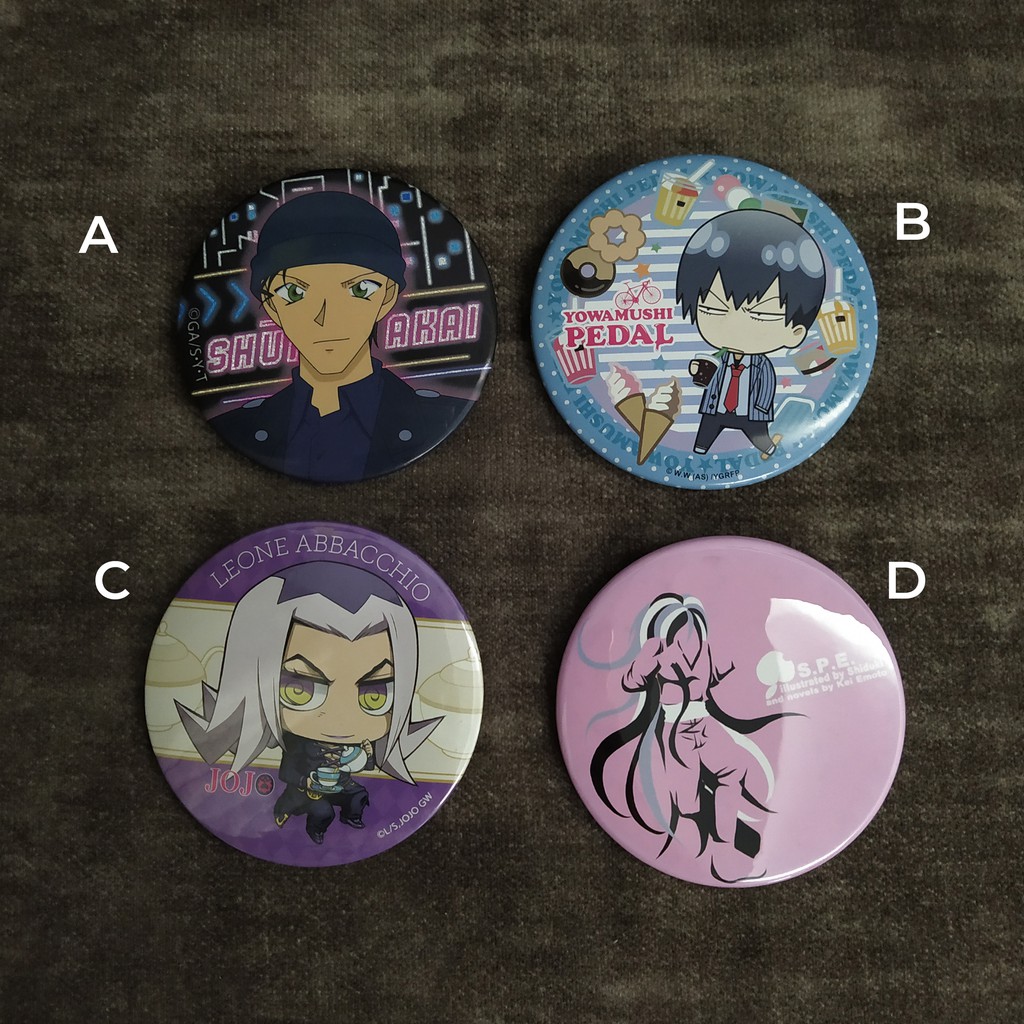 Assorted anime big badge pin detective conan yowamushi pedal JoJo ...